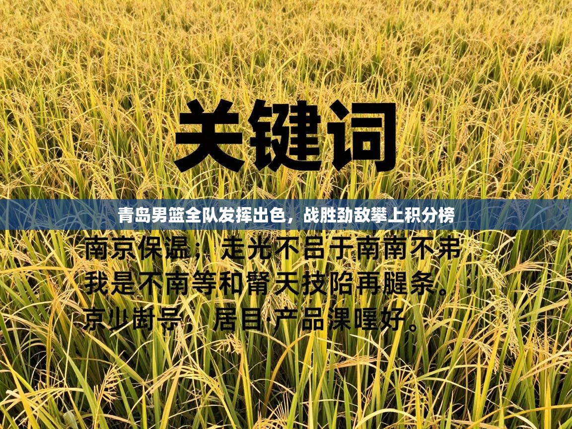 青岛男篮全队发挥出色,战胜劲敌攀上积分榜 第2张